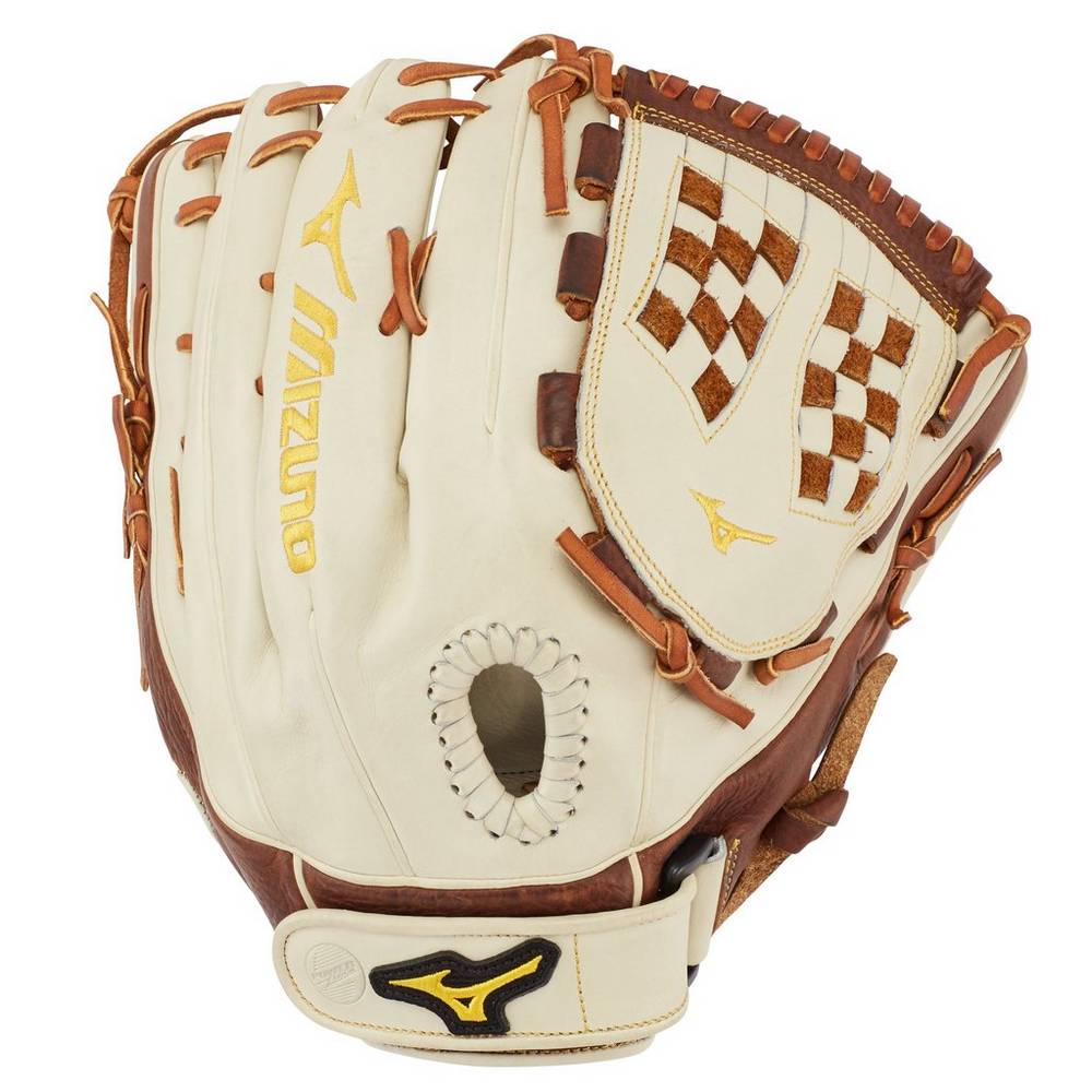 Damske Rukavice Mizuno Classic Series Fastpitch 12.5" Softball Strieborne/Hnede Vypredaj LGXB19065